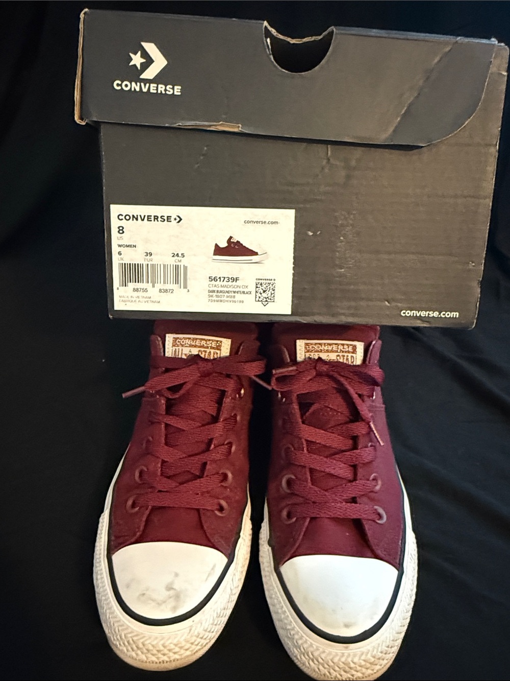 Converse Burgundy Canvas High-Top Sneakers - Picture 1 of 5